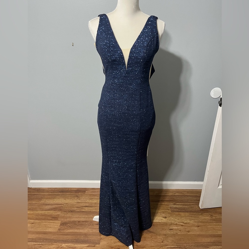 Jovani navy blue glitter gown